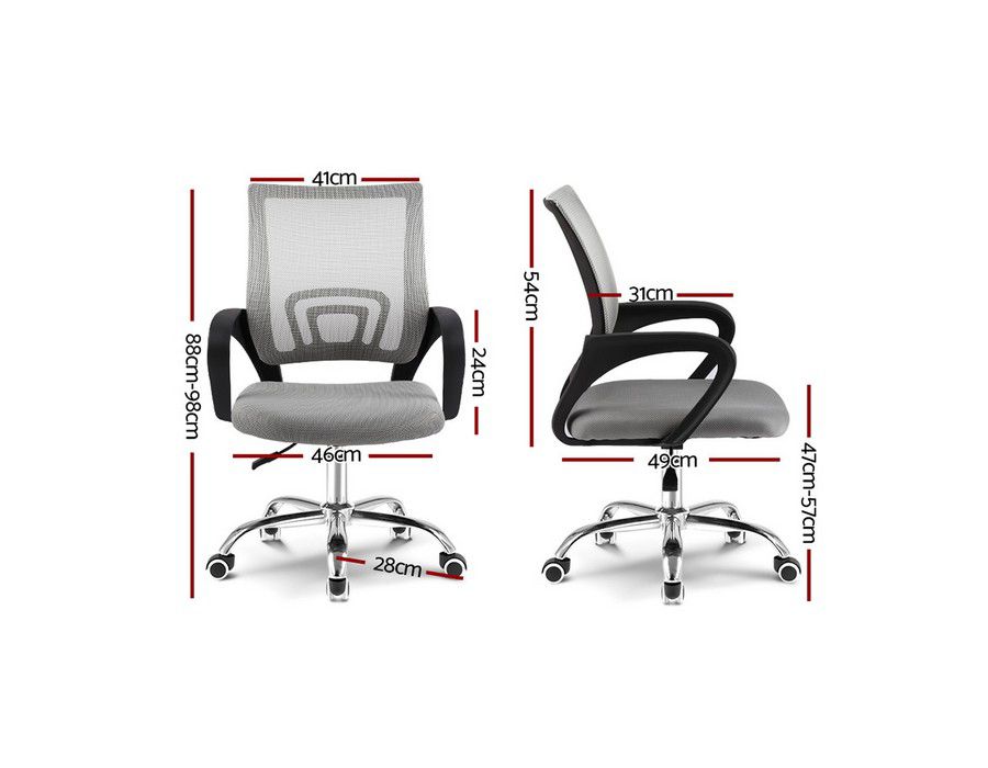 Buy Office Chair Computer Seating Mid-back Mesh Grey Ergonomic Comfy ...